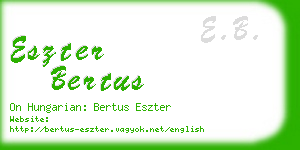 eszter bertus business card